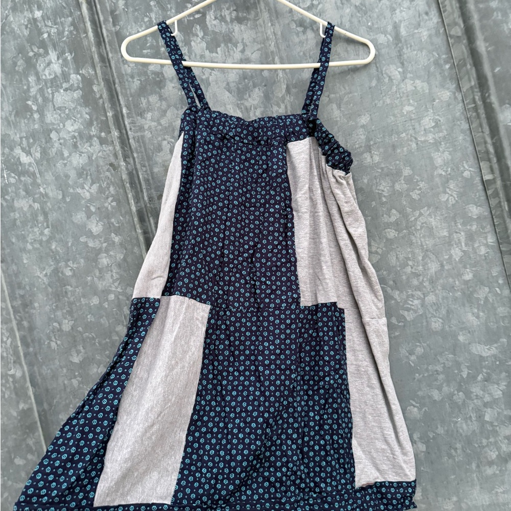 Blue and Gray Patterned Dress